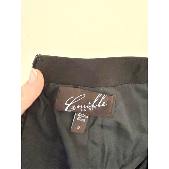 Camille La Vie Rhinestone Cutout Floral Halter Trumpet Prom Maxi Dress Gown 0 - Picture 6 of 8